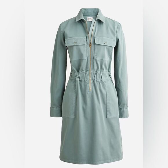 J. Crew Dresses & Skirts - NWT J. Crew Long-sleeve zip-front chino dress